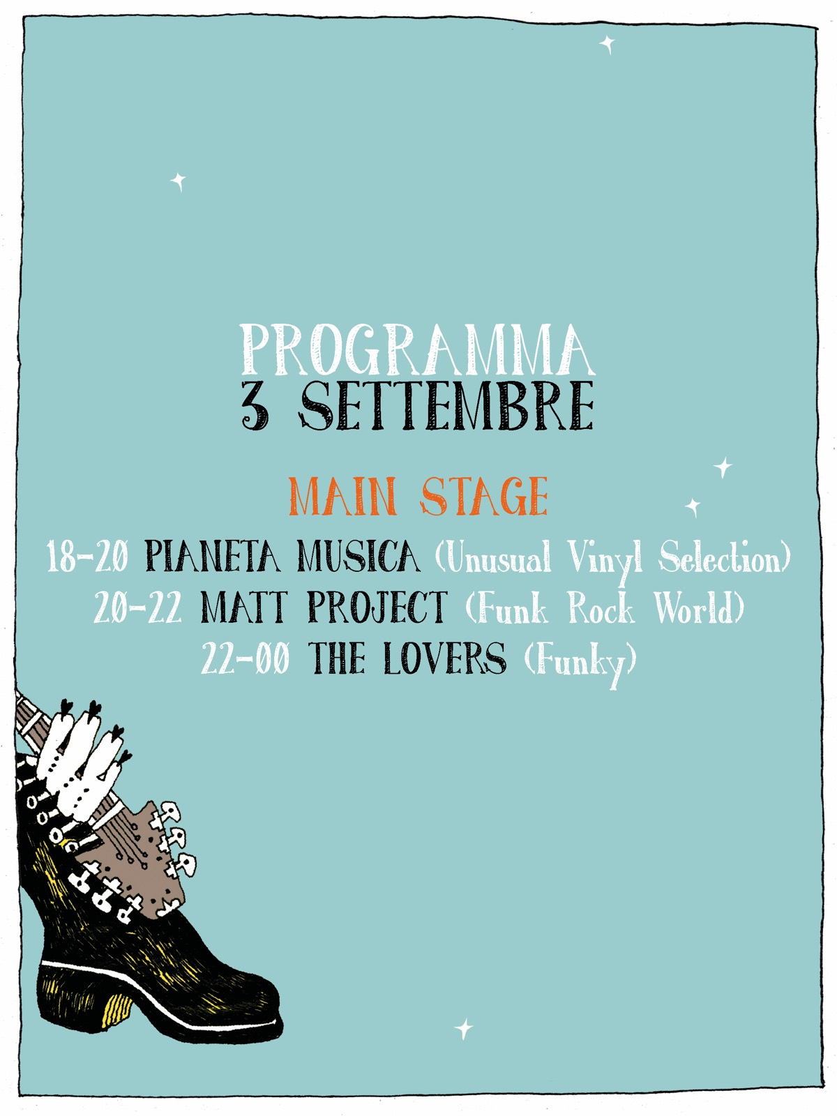 Programma Andarò — 3 settembre, Main Stage